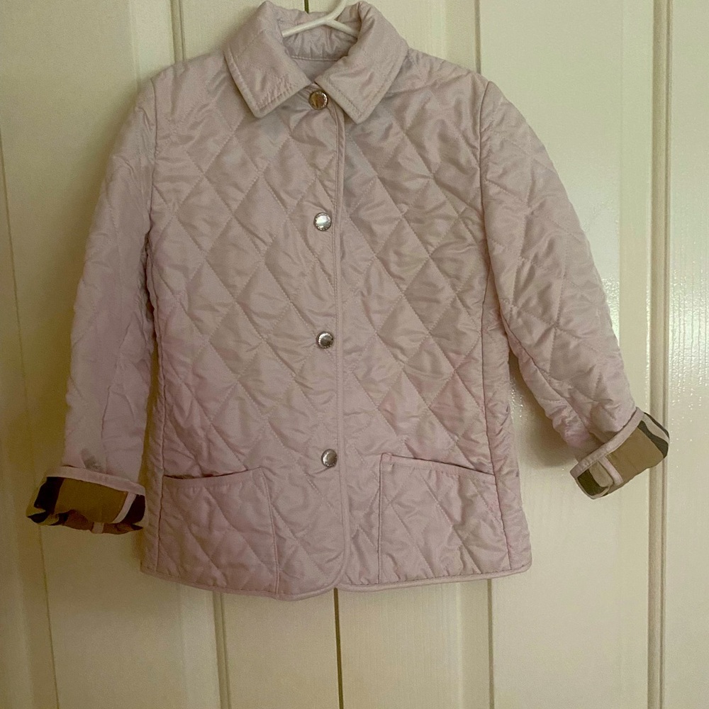 Burberry light pink quilted jacket